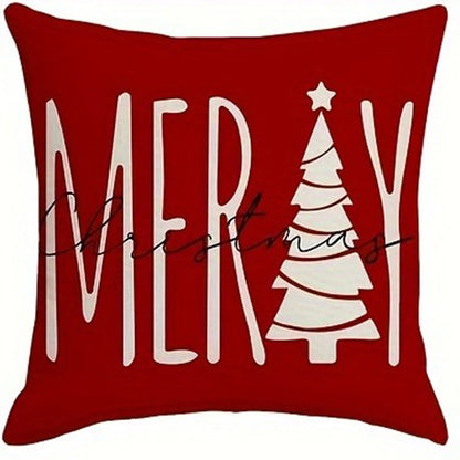 Merry Christmas Pillow Cover: Festive Decorative Cushion Cover for Sofa, Living Room, or Home Décor