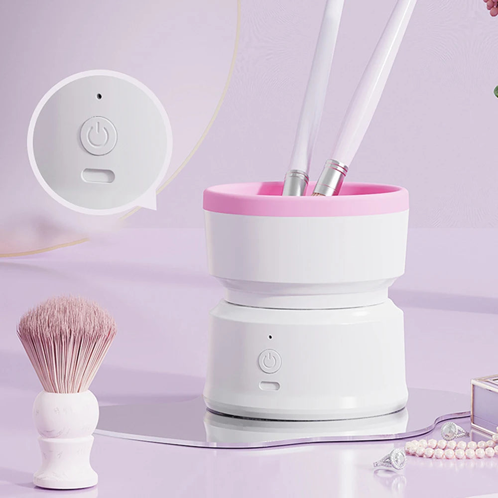 GlowUK™ Portable Electric Makeup Brush Cleaner – Quick & Easy Automatic Cleaning