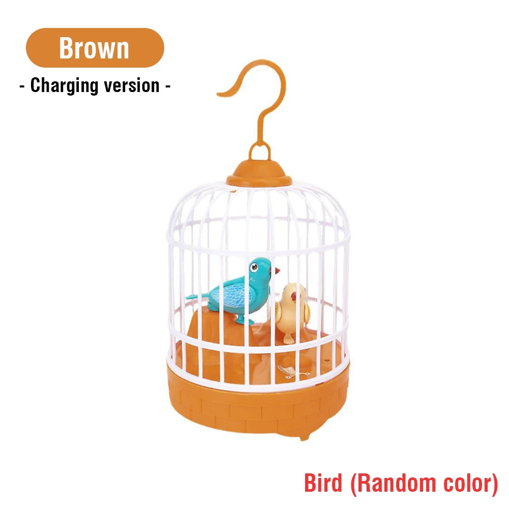 Interactive Talking Electric Bird Toy: Sound-Controlled Birdcage for Kids, Voice-Activated Educational Gift