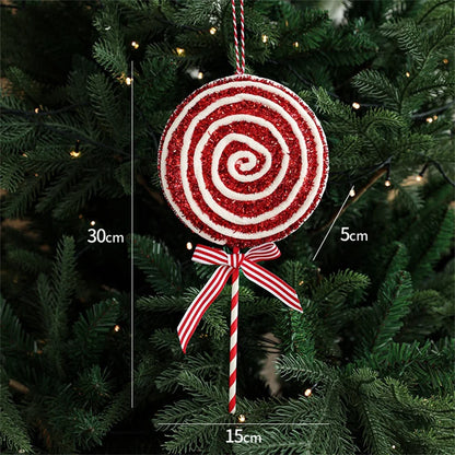 Christmas Lollipop & Candy Cane Pendant Set: Festive Hanging Ball Ornaments for Xmas Tree Décor 1