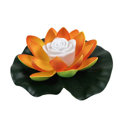 LED Waterproof Floating Lotus Light – Battery Operated Artificial Lily Flower Night Lamp for Pond, Pool, and Garden Décor