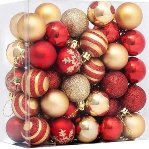 4cm 50pcs Gold Christmas Decorations 2024 New Decoration Christmas Balls for Tree Red Red Balloons Party Supplies