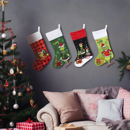 4PCS Fashion Christmas Stockings Gift Bag Set – Holiday Tree Decorations & Ornaments