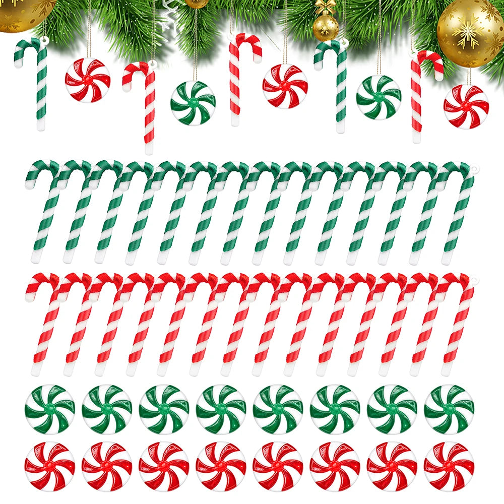 24PCS Mini Candy Canes – Peppermint Swirl Ornaments for Christmas Tree, DIY Crafts & Holiday Decor