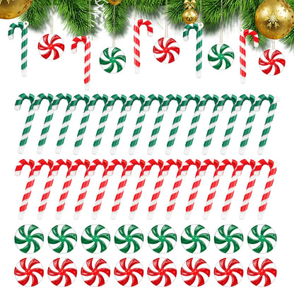 24PCS Mini Candy Canes – Peppermint Swirl Ornaments for Christmas Tree, DIY Crafts & Holiday Decor