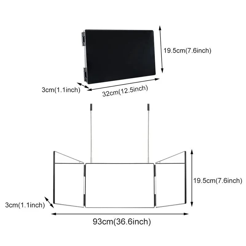 GlowUK™ 3-Way Trifold Mirror with LED Light