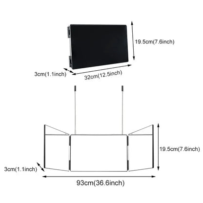 GlowUK™ 3-Way Trifold Mirror with LED Light