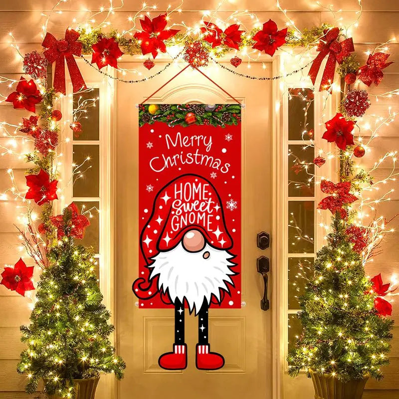 Christmas Hanging Flag – Porch Door Banner, Home Christmas Decorations for 2024, Xmas Ornaments & New Year 2025 Décor