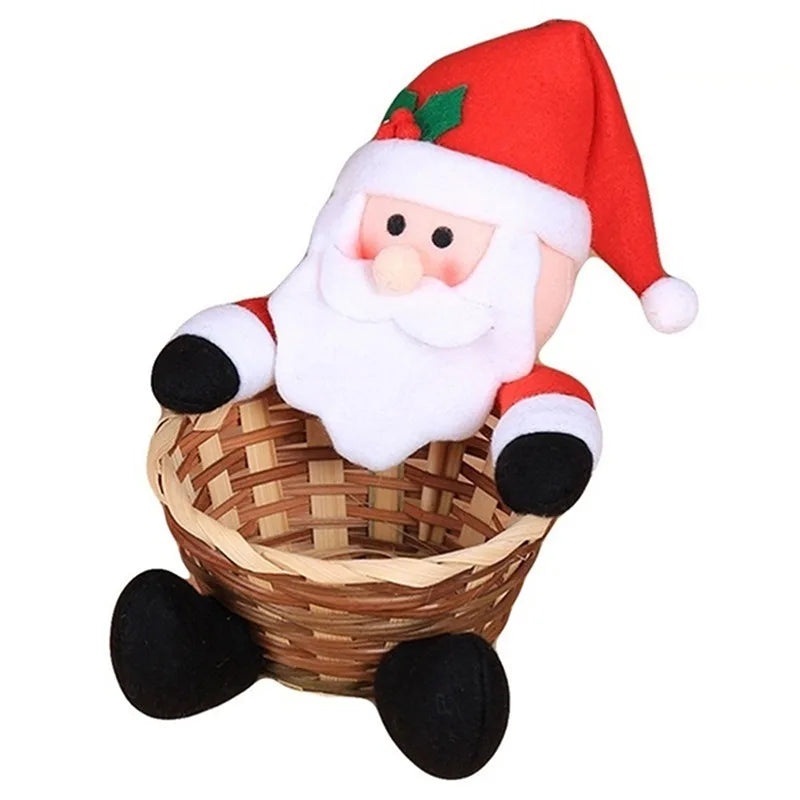 Merry Christmas Santa Claus Candy Storage Basket – Holiday Gift Box & Festive Decoration