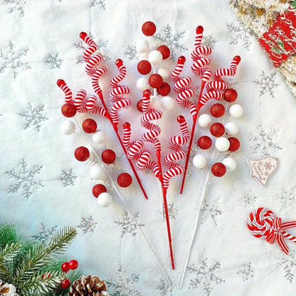 Christmas Tree Candy Canes – Festive Wool Candy Roll Decorations for Holiday & Winter Cheer (1, 2, or 4 Pcs) 1