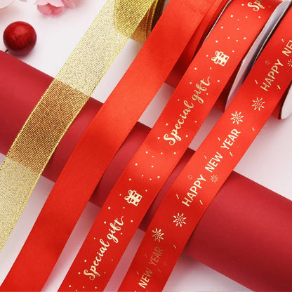 10 Yards Christmas Ribbon – 1 Inch Printed Polyester Ribbon for DIY Holiday Crafts, Gift Wrapping & Decorations