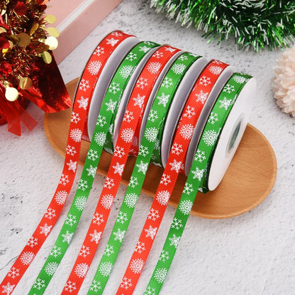 5-Yard Printed Christmas Ribbon – 10mm Festive Polyester Ribbon for DIY Crafts, Gift Wrapping & Holiday Decor