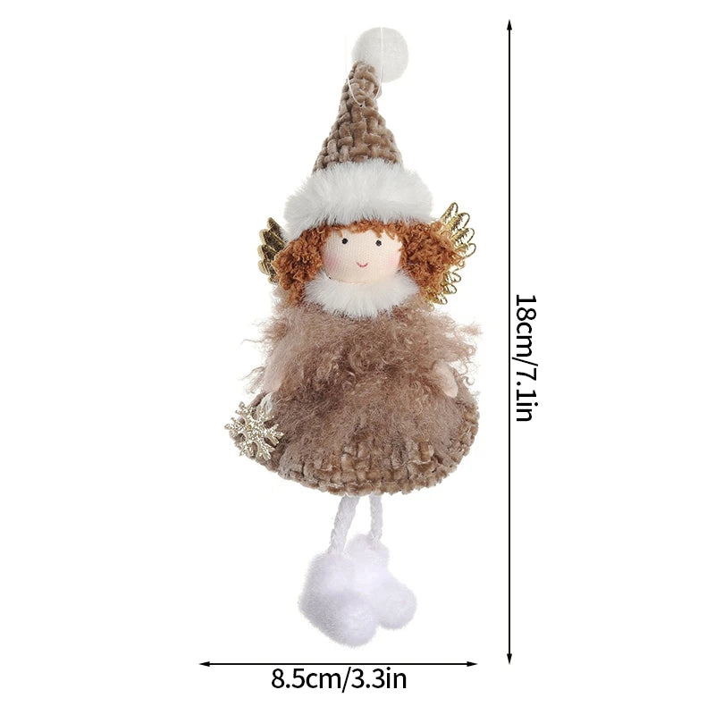 Christmas Angel Girl Doll Ornament – Plush Hanging Pendant for Tree & Holiday Décor