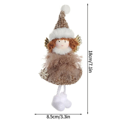 Christmas Angel Girl Doll Ornament – Plush Hanging Pendant for Tree & Holiday Décor