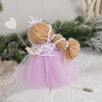 Christmas Angel Doll Pendant – Adorable Purple & Green Ornament for Holiday Décor and Kids’ Gifts