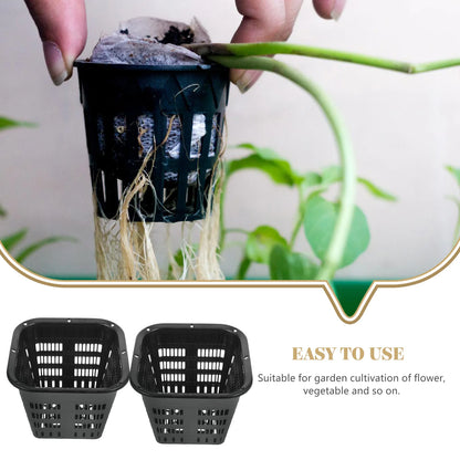 8PCS Hydroponic Net Pots for Vegetables & Orchids – Plastic Root Control Garden Containers for Aquatic Plants