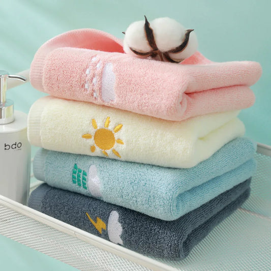 Soft and Absorbent Cotton Towel Set for Couples, Cartoon Design, Ideal for Washing Face