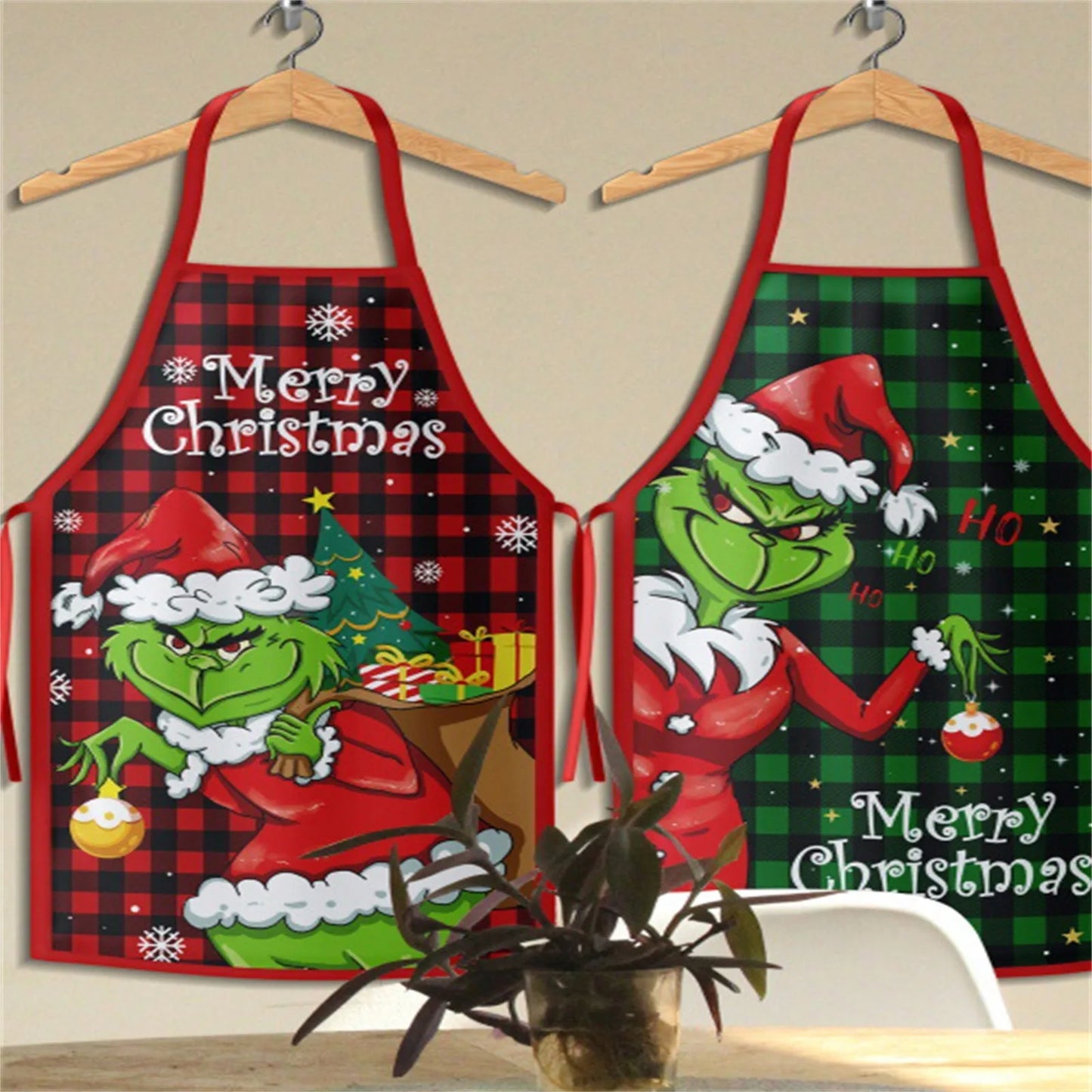 Christmas Aprons for Adults: Thickened Holiday Kitchen Apron for Family Parties & Home Decoration