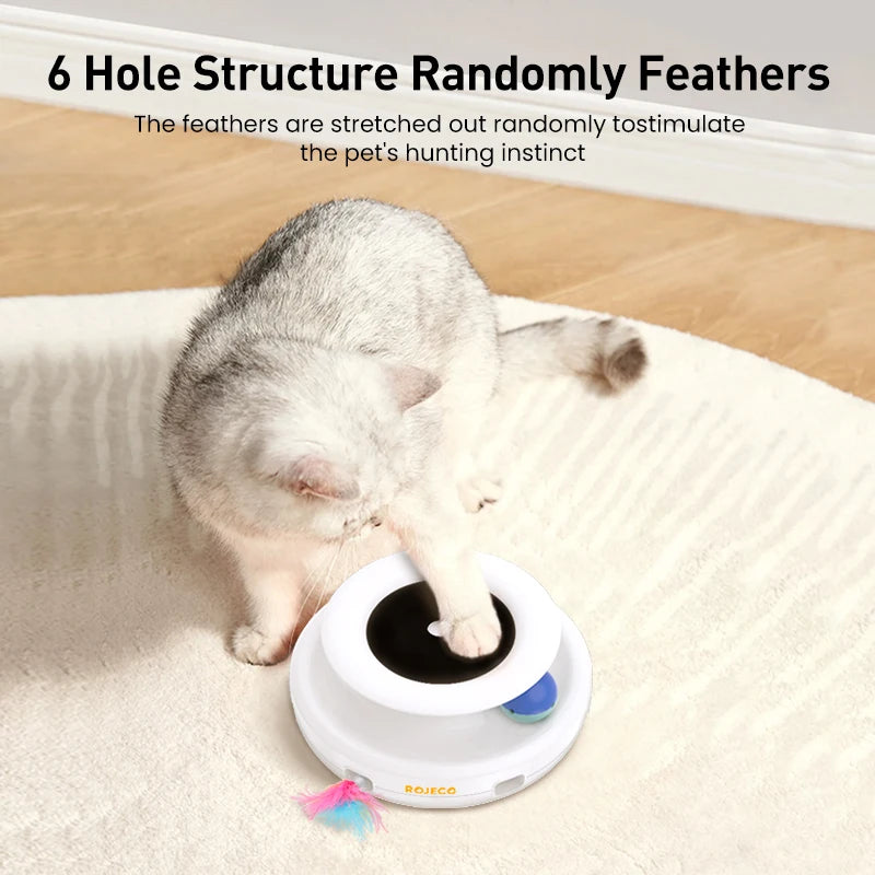 2-in-1 Smart Interactive Cat & Dog Toy – Automatic Feather Ball Set with 5 Play Modes