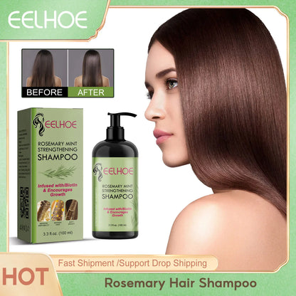 Straighten Hair Shampoo with Rosemary: Anti-Frizz, Anti-Dandruff, Root Strengthening & Smoothing Scalp Treatment