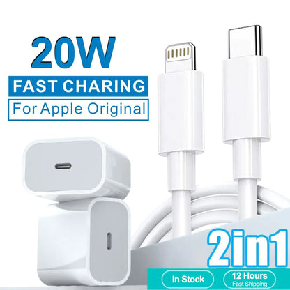 Gadget Kingdom™ 20W Fast Charger for iPhone – High-Speed Charging Adapter