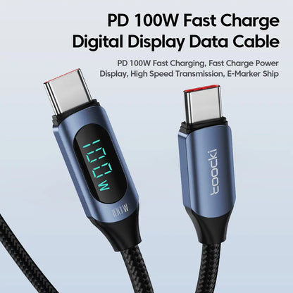 Gadget Kingdom™ 100W PD Fast Charging Cable - High-Speed USB-C to USB-C Cable for Fast Charging and Data Transfer - UK Quality