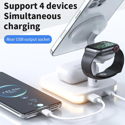 4-in-1 MagSafe Charger Stand - Fast Charging Station for iPhone, AirPods, and Apple Watch - Adjustable and UK Quality