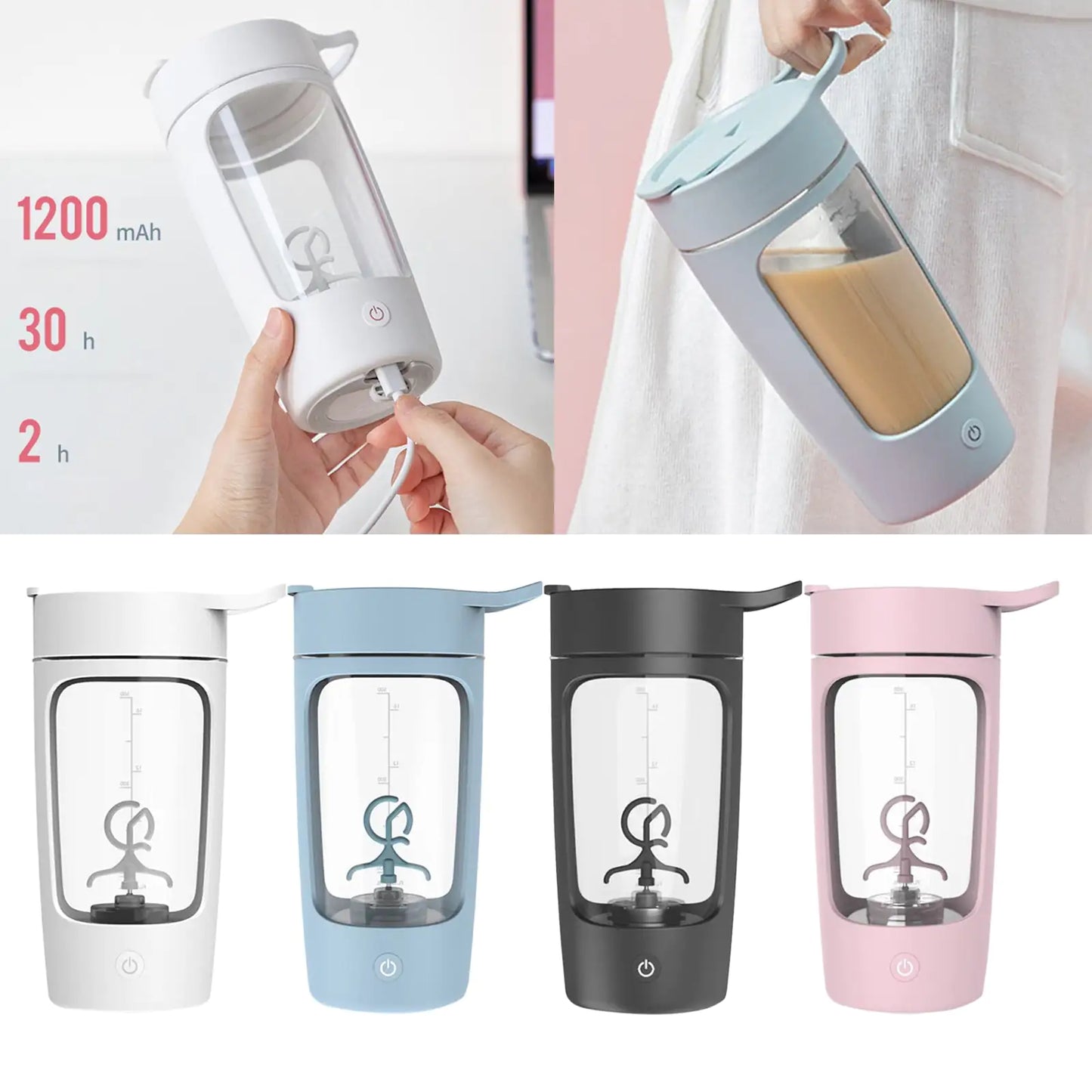 Rechargeable Protein Shaker Bottle