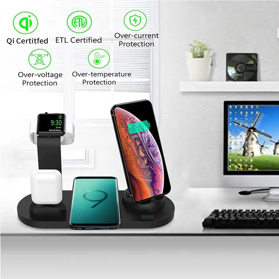 100W Wireless Charger Stand Pad - High-Speed Charging for Multiple Devices - UK Quality