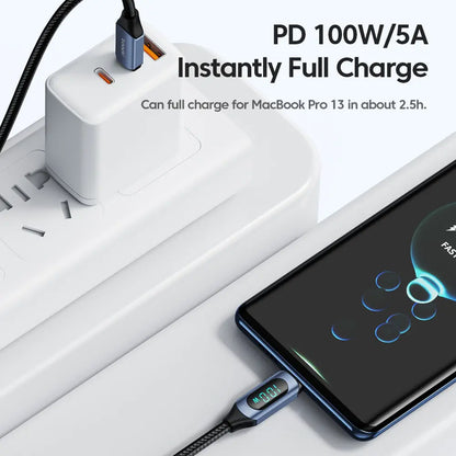 Gadget Kingdom™ 100W PD Fast Charging Cable - High-Speed USB-C to USB-C Cable for Fast Charging and Data Transfer - UK Quality