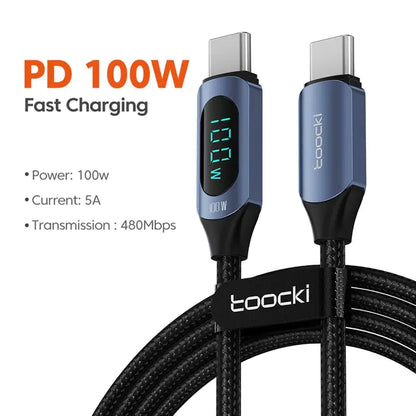 Gadget Kingdom™ 100W PD Fast Charging Cable - High-Speed USB-C to USB-C Cable for Fast Charging and Data Transfer - UK Quality